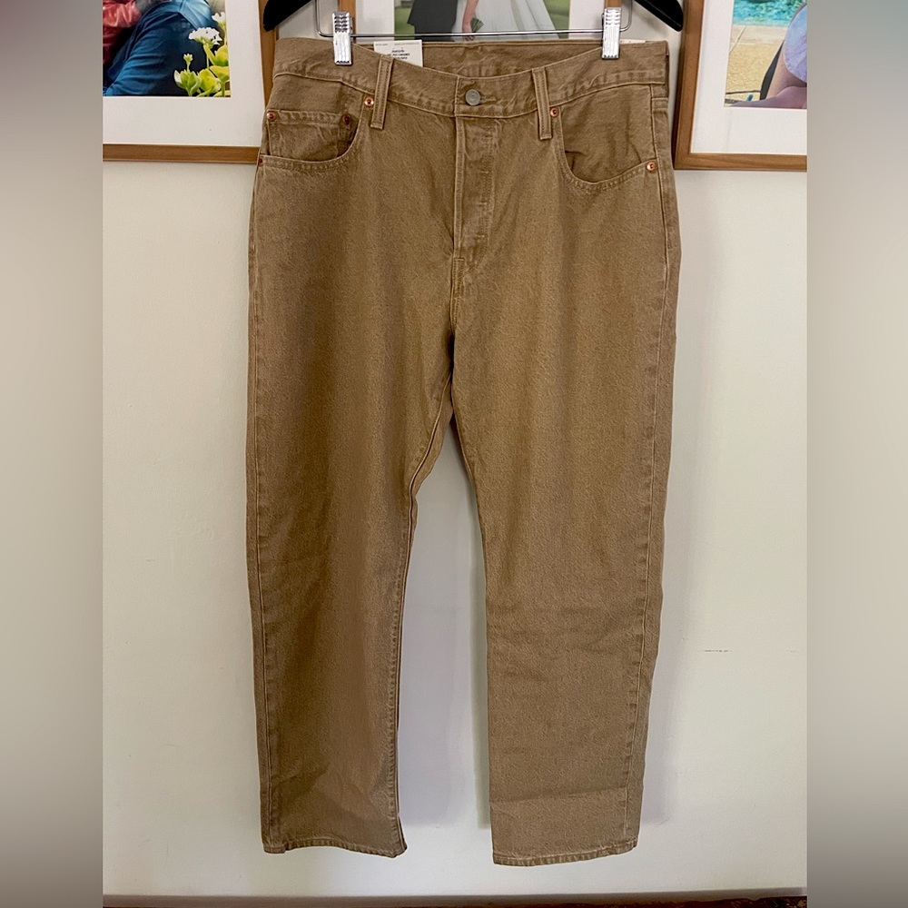 Unworn Levi’s 501 90’s Distressed Brown Jeans